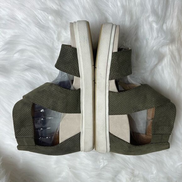 Dr Scholl’s  Sheena olive green Wedge ankle strap sandals size 8.5 - Picture 4 of 10